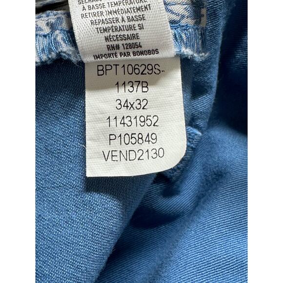 Bonobos Pants Mens 34x32 Blue Slim Stretch Washed 2.0 Chino Preppy Business Work - Picture 7 of 11